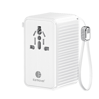 Adaptador de Viaje Universal Delgado con USB Tipo C QC3.0, Enchufe de Carga Rápida GaN PD100W Internacional para Reino Unido, Estados Unidos, UE y Australia