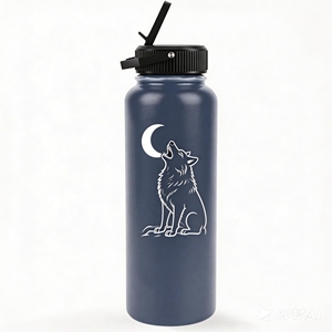 500ml/18oz Cheap Promotional Powder Coated Vacuum Double Layer Stainless <b>Steel</b> Water <b>Bottle</b> With Straw Lid - Product Image 1