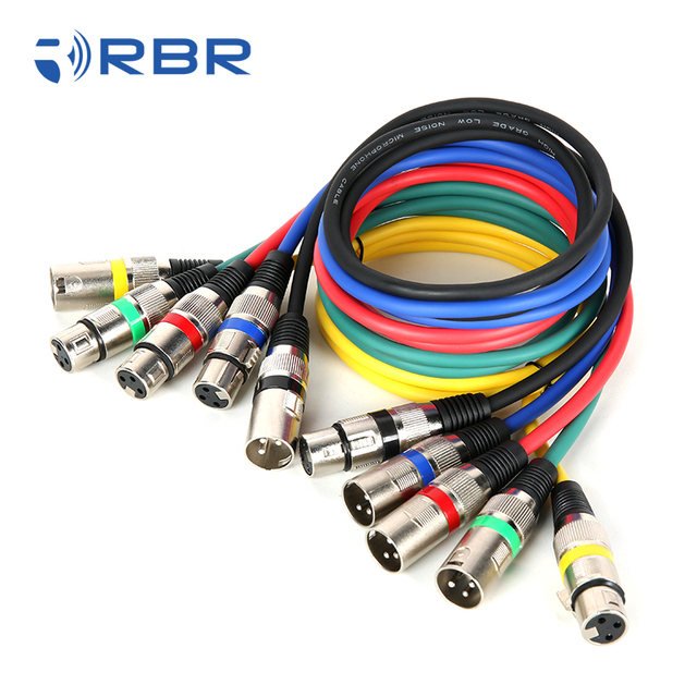 RBR Colorful Audio Male to Female XLR Phantom Power Cable for Instrument Drum Mic