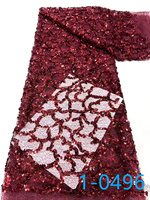 Tissu brodé à prix d'usine en gros, perles et paillettes, dentelle africaine à paillettes, tissus en dentelle à perles pour robe
