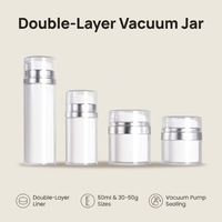50ml-100ml Double couche Liner Vacuum Jar 30G-50G Bouteille cosmétique pour soins de la peau Sérum Pompe Type d'étanchéité En stock