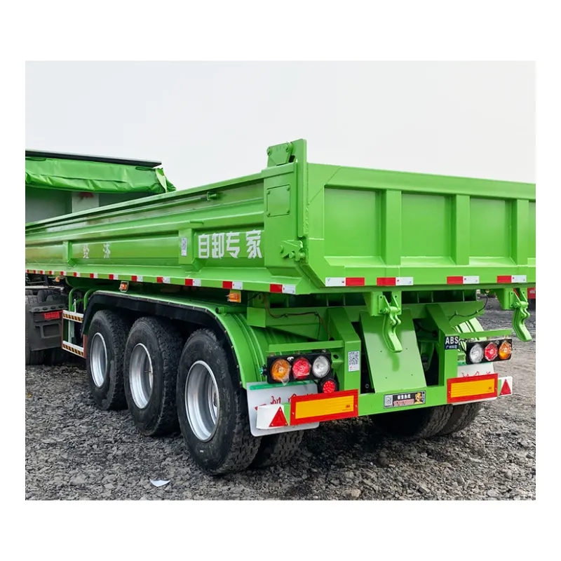 Optional Bucket Type Hydraulic Capacity 35 -80 Tons 45 Cubic Meters 3 Axles Tipper Rear Dump Semi Trailer