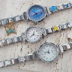 Reloj de Cuarzo para Mujer, Correa de Acero Inoxidable, Cristal con Incrustaciones de Diamantes, Estilo Europeo, Venta al Por Mayor - Product Image 4