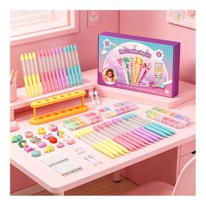 Fun Glitter <b>Pen</b> DIY Kit Cute Toppers <b>Colorful</b> Sequins Beads Refill Core Kids Craft Gift Box Set Present Pack Toy - Product Image 1