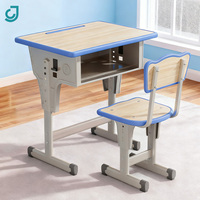 Bureau et chaise d'étudiant réglables en hauteur, en acier durable et moderne, pour salle de classe scolaire