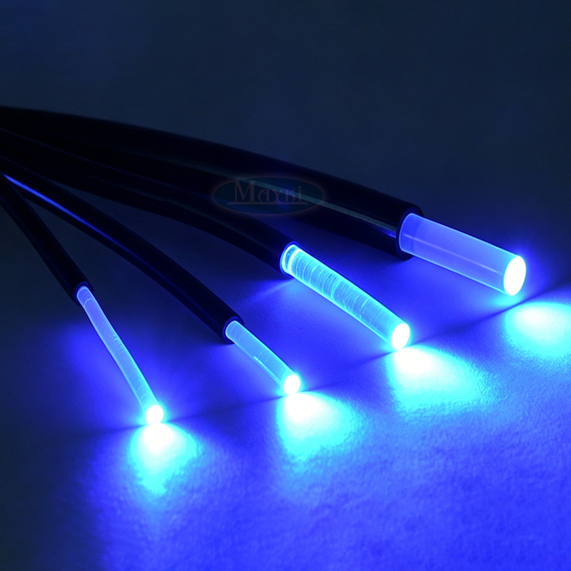 High Quality PMMA End Glow Fiber Optic Cable Black PVC Jacket 0.75-3.0mm for Swimming Pool Star Sky Lighting