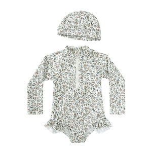 Nuevo traje de baño de una pieza de secado rápido Ins Sunscreen para niñas lindas con mangas largas traje de baño para bebés para niños - Product Image 2