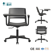 Chaise de formation avec tablette d'écriture, chaise de bureau à dossier haut, chaise confortable pour conférence/école/étudiant avec tablette