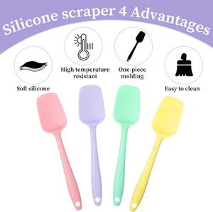 Spatule en silicone de qualité alimentaire avec noyau en fer, résistante à la chaleur, petite, antiadhésive, courbée, écologique, 21*4.5cm - Product Image 2