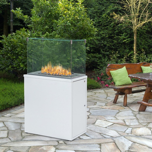 Modern Freestanding Butane <b>Gas</b> <b>Fire</b> <b>Pit</b> Table Glass Wind Guard Metal Outdoor Heater 40000-44999 BTU Eco-Friendly for <b>Garden</b> - Product Image 5