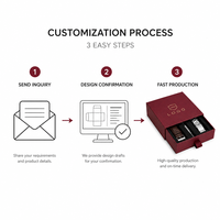 Boîte à tiroir ondulée de luxe personnalisée bordeaux avec logo doré en feuille d'or et vernis sélectif UV, boîte cadeau coulissante en papier rigide pour emballage de bijoux et montres OEM