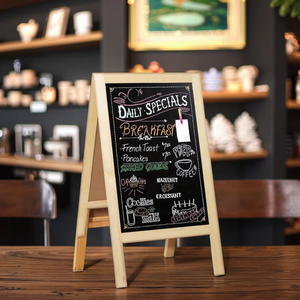 กระดานไม้เป็นกรอบพร้อมยางลบชอล์ก40x20นิ้วกระดานแม่เหล็กสำหรับวางบนทางเท้าสำหรับธุรกิจร้านอาหาร - Product Image 6