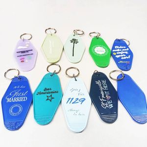 Wholesale Cheap Colorful Plastic <b>Custom</b> Printing Hotel <b>Keychain</b> Blank Keytag Promotional Keychains & Carabiners Hotels Motels - Product Image 2