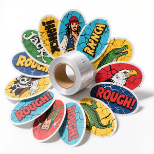 Étiquettes d'emballage imperméables à usage multiple avec adhésif permanent, logo personnalisé, autocollants en vinyle à transfert UV - Product Image 5