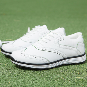 Chaussures de golf blanches pour hommes, à lacets, respirantes, avec semelle en caoutchouc, baskets de golf, chaussures de marche sur le parcours - Product Image 6