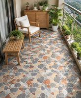 Carreaux de céramique mats 400x400, carreaux de porcelaine modernes pour revêtements de sol en céramique avec aspect pierre naturelle, application intérieure et extérieure