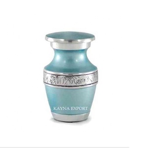 Beautiful Blue & Gold Dolphin Engraved Baby <b>Keepsake</b> Urn American Style Biodegradable 3 Cubic Inch Capacity - Product Image 2