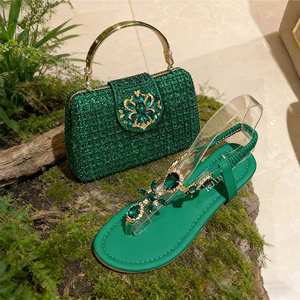 Conjunto de Bolso de Noche y Sandalias de Lujo con Pedrería, Diseño 2026, Adornado con Cristales, para Bodas y Fiestas - Product Image 3
