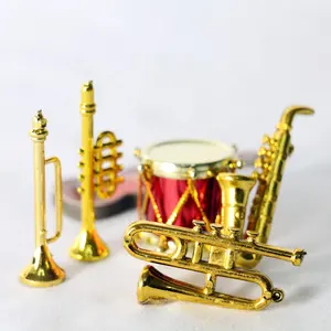 2023 Nieuwe Baby House Mini Saks Kleine Muziekinstrument Mini-Instrument Speelgoed Set Voor Pop Woondecoratie