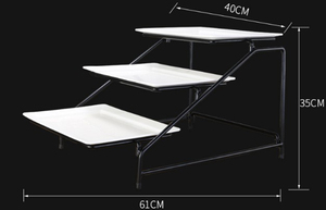 Bandeja de cerámica <span class=keywords><strong>Rectangular</strong></span> de 3 niveles, fábrica OEM, a la venta - Product Image 6