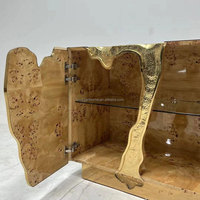 Buffet moderne italien de luxe pour salon, armoire de rangement avec miroir, buffet en acier inoxydable