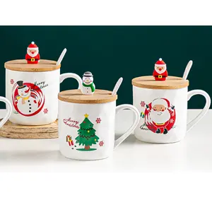 Hochwertige billige Bulk Großhandel Keramik heiße Geschenk becher Weihnachts becher