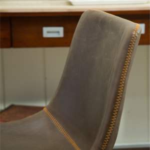 DB Lotusville Chaises de salle à manger vintage marron antique à hauteur de comptoir Lot de 2 en cuir PU - Product Image 5