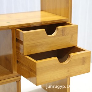 Estante de almacenamiento de escritorio de bambú y madera de 3 niveles para organizar artículos de estudio, papelería y revistas - Product Image 4