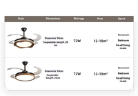Ventilateur de plafond LED de luxe de 42 pouces avec éclairage et lampes rondes, moteur DC avec lumière
