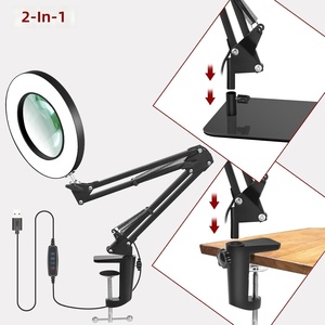<span class=keywords><strong>Loupe</strong></span> de bureau pliable tricolore à clipser avec lumière LED pour <span class=keywords><strong>broderie</strong></span>, apprentissage et travaux d'entretien - Product Image 4