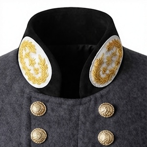 Vintage Medieval <b>Men's</b> <b>Overcoat</b> Woolen Frock Coat Handmade Embroidered Style Winter Outerwear - Product Image 6
