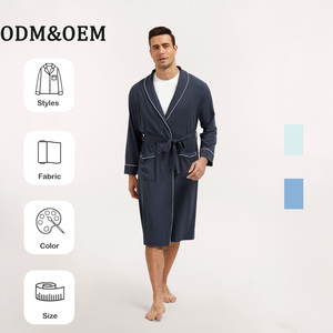 ODM Men's Thermal <strong>Robes</strong> 100 Cotton Bamboo <strong>Terry</strong> Sleepwear Long Sleeve Plus Size Breathable Home Hotel <strong>Robe</strong> - Product Image 1