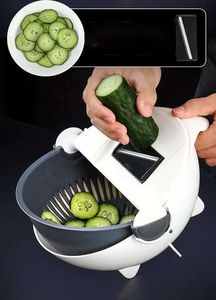 Râpe à légumes multifonctionnelle CXT008 en gros avec panier égouttoir, coupe-pommes de terre et trancheuse à radis pour la cuisine domestique - Product Image 6
