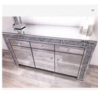 Buffet de salle à manger et de cuisine, meuble de rangement décoratif avec miroir, moderne, personnalisé par l'usine de Foshan, 3 portes, 3 tiroirs