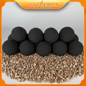 Black Essentials Venta caliente Decoración <span class=keywords><strong>de</strong></span> cerámica <span class=keywords><strong>Bolas</strong></span> <span class=keywords><strong>de</strong></span> fuego <span class=keywords><strong>de</strong></span> cerámica Bola <span class=keywords><strong>de</strong></span> <span class=keywords><strong>cañón</strong></span> <span class=keywords><strong>de</strong></span> cerámica - Product Image 5