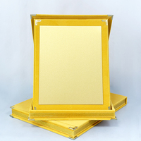 Boîte en velours pliable jaune avec plaque certificat en or, argent, bronze ou noir MH-FJ0140