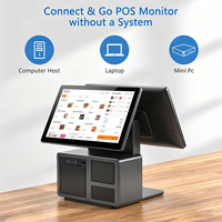 Terminal de point de vente tactile capacitif Intel Core i5 de 4e génération, système d'exploitation Windows, 8 Go de RAM DDR + 128 Go de SSD, système de caisse enregistreuse pour restaurant