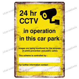 Tùy chỉnh 24 giờ Video CCTV Camera An Ninh cảnh báo không có xâm phạm tin kim loại dấu hiệu - Product Image 6