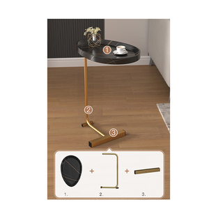 Mesa auxiliar de madera rectangular industrial rústica Marco de hierro negro y tapa de vidrio templado para esquina acogedora - Product Image 3