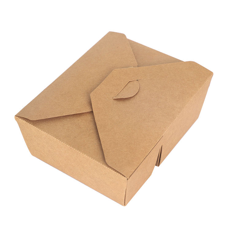 Custom logo printed disposable takeaway paper fast food packaging paper lunch box