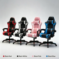 Chaise de jeu ergonomique inclinable avec repose-pieds rétractable, appui-tête en cuir PU, soutien lombaire 360° °   Chaise pivotante pour bureau à domicile