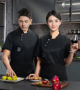 Manga corta Restaurante Chef Doble botonadura Panadería Café Catering Chef Chaquetas Cocina Uniformes DE TRABAJO - Product Image 2