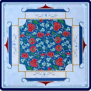 Alas Veranda Mewah Warna Hijau Lembut dan Biru Segar 33x33" Permukaan Halus Alas Mahjong Veranda Amerika Bahan Neoprena untuk Permainan Mahjong yang Elegan - Product Image 5