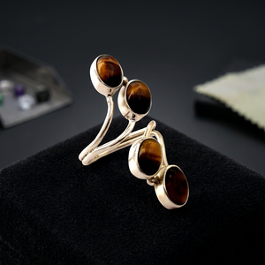 Anillo de Plata de Ley 925 con diseño de ojo de tigre, joyería hecha a mano, para mujeres - Product Image 3