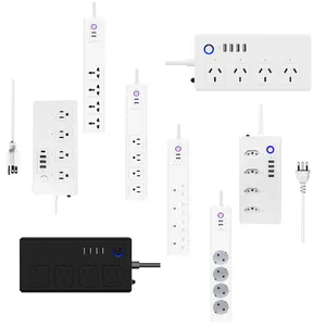 Tira de alimentación KLASS con puerto USB, enchufe de 2/3/4 vías, 6 USB con enchufe tipo C con cable de extensión de 2/3/4/5M, enchufe protector contra sobretensiones