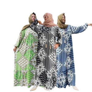 Robes musulmanes confortables de haute qualité 100% coton robe longue vêtements islamiques pour femmes modeste Khimar Hijab Abaya - Product Image 1