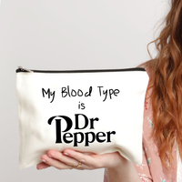 Sac de maquillage personnalisé avec motif Dr Pepper, sac de rangement de voyage pour articles de toilette, pochette cosmétique, cadeau pour enterrement de vie de jeune fille