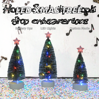 Mini sapin de Noël LED pliable, léger, personnalisé, de haute qualité, à piles, écologique, coloré, artificiel, pour bureau