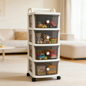 ShenYu L Meuble de <span class=keywords><strong>rangement</strong></span> en plastique à roulettes pour collations et jouets, avec tiroirs superposés, pour articles de bébé - Product Image 5