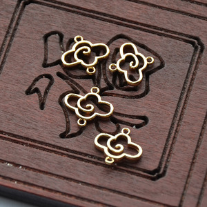 Colgante de nube auspiciosa de 8x12mm, accesorios de joyería chapados en cobre para bricolaje, estilo antiguo, tono dorado y plateado - Product Image 4